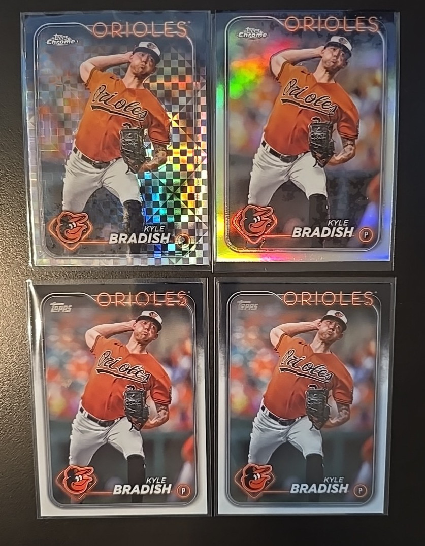 KYLE BRADISH LOT OF (4) 2024 Topps Chrome X-Fractor & Refractor⭐ #69 & Topps #56