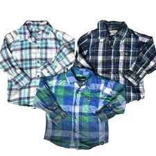 Hurley Carter's 2T toddler Boys Plaid Button Down Shirts Bundle