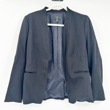 J.Crew Womens 365 Black Blazer Size 8 Career Office Business Open Front Preppy