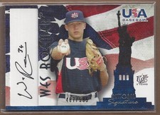 2006-07 USA Baseball Signatures Black #21 Wes Roemer AUTO /595  BB