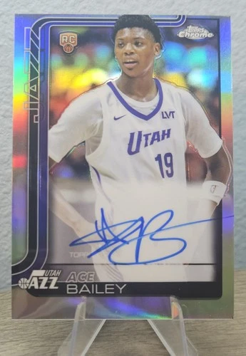 Ace Bailey 2025-26 Topps Chrome Rookie Autograph Refractor Auto Jazz RC #TCAR-AB
