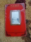 Barra de plata Pamp Lunar Goat ag silver 999  2015 - 10 Gramos