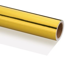 18x200 Inch (16.4ft) Metallic Packaging Paper Yellow