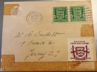 GB STAMPS JERSEY UNDER OCCUPATION 1942 1/2 d COAT OF ARMS FIRST DAY COVER LABEL