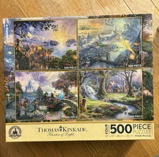 Disney Parks Thomas Kinkade 4 Puzzles 500 PCs Each 3 New 1 Opened Cinder,snow,