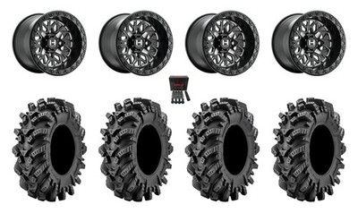 Hostile Glamis 15''Wheels Mi +13mm 34''Intimidator Tires Can-Am Commander Maverick