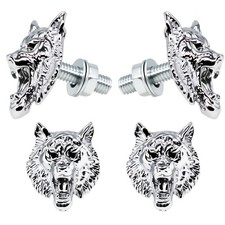 4-pack Wolf Style Stainless Steel License Plate Bolts Universal Silver Screw 4-pack Wolf Style Stainless Steel License Plate Bolts Universal Silver Screw