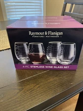Raymour and Flanigan 4-PC. Stemless Wine Glass Set