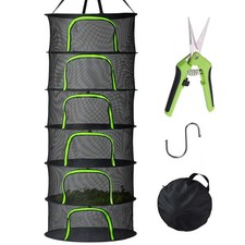 Herb Drying Rack Hanging Mesh 6 Layer - Ht 40", W 23.4"- with Double-Zipper, ...