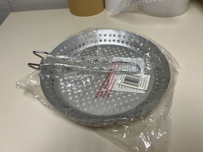 Stainless Steel Round 12  BBQ Grilling Top Pan Vegetable Basket w/Handle 7/17/25