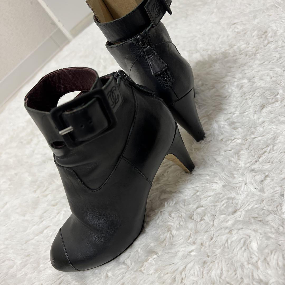 Chanel Short Boots Black With Coco Mark Size 36 US About6 Women thumbnail 20
