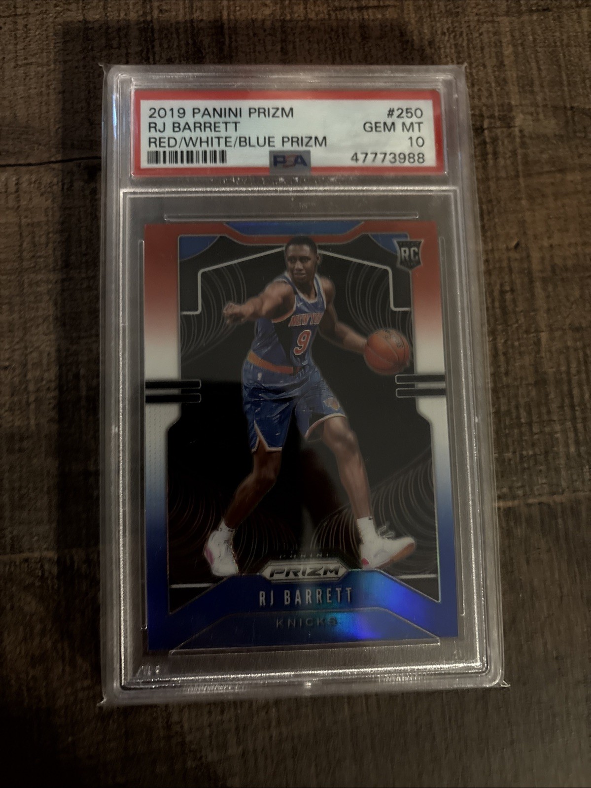 2019 Panini Prizm Rookie RJ Barrett Red White Blue PSA 10