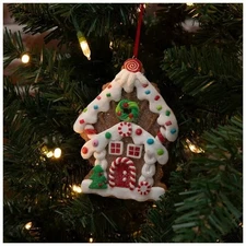 The Christmas Shoppe Peppermint Gingerbread House Christmas Ornament 4.88"