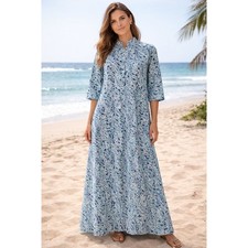 Paisley Maxi Dress Size Small Blue Teal Beach Nautical Coastal Wedding Guest