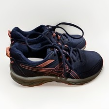 Asics Pre Venture Size Kids 5 Dark Blue Pink 23.5cm Athletic Running Shoes Trail