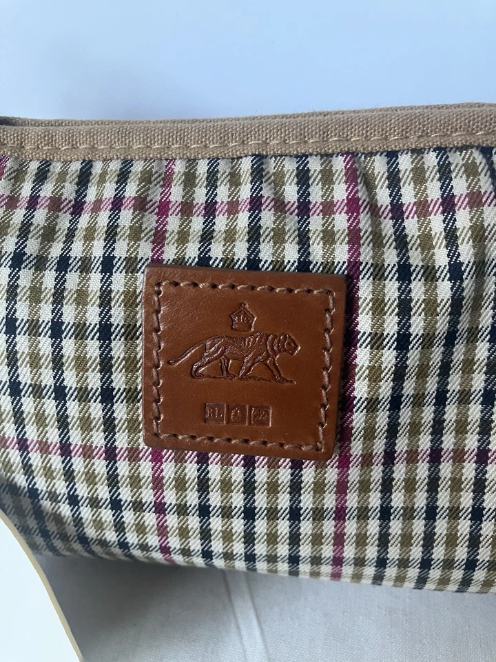 Новый с Ярлыками Ralph Lauren винтажный клетку ткани кожаный маленький чехол - Изображение 3 из 4