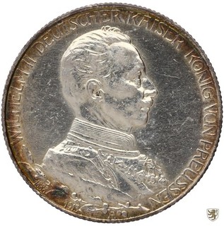 PREUSSEN 2 Mark 1913 A Wilhelm II. 25. Regierungsjubiläum vorzüglich
