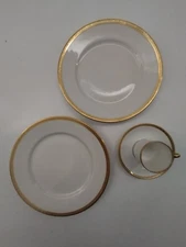 3 Vintage China Plates Tea Cup Limoges France  