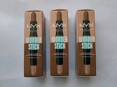 3 SEALED NYX MAKEUP Wonder Stick Dual Ended Face Shaping Stick WSR04 MEDIUM