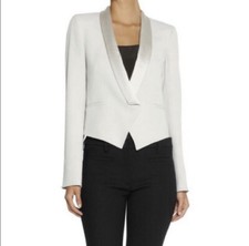 Vanessa Bruno White Stone Silk Blazer FR 40 Medium 630