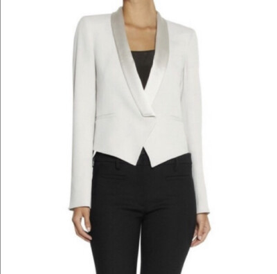 Vanessa Bruno White Stone Silk Blazer FR 40 Medium $630