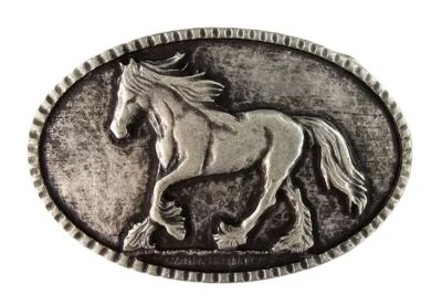 BELTINGER Buckle Gürtelschließe Gürtelschnalle für Gürtel 4 cm Pferd im Lauf altsilber