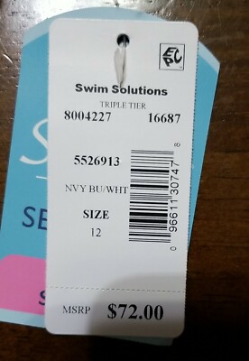 Swim Solution 12 Black Diamond Silver Metallic Tripple Tier
