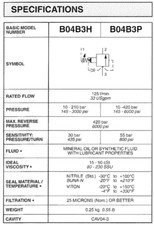 STERLING B04B3PZN CARTRIDGE PRESSURE SEQUENCE VALVE