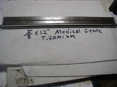 3/8'' TITANIUM ROUND ROD BAR 6 AL-4VELI   1 pc. 12''LONG MEDICAL GRADE 23