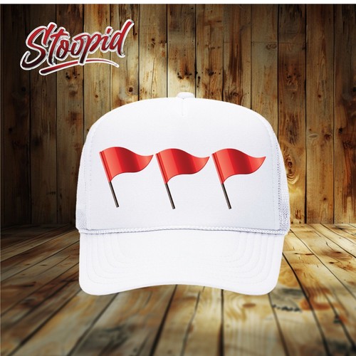 Red Flags Trucker Hat Funny novelty adult hat - Picture 2 of 6