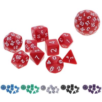 10x Acryl Mehrseitig & Drache RPG Rollenspiel Würfel Set Geschenk