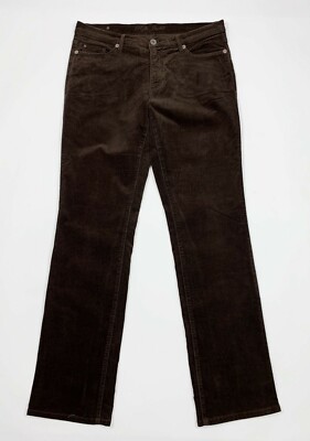 Rifle pantalone donna usato velluto gamba dritta W34 tg 48 stretch marrone  T5369 | eBay