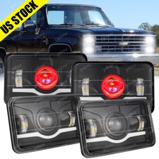 Faros LED DRL Angel Eye de 4"X6" para camioneta Chevy R20 81-1987 4 un.