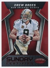 DREW BREES 2016 Panini Certified Sunday Certified Mirror Red s# 88/99 Saints