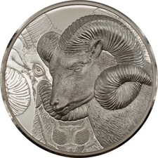 MAGNIFICENT ARGALI 2022 25000 Togrog 1 oz Pure Platinum Coin Mongolia 1938.90 per troy oz