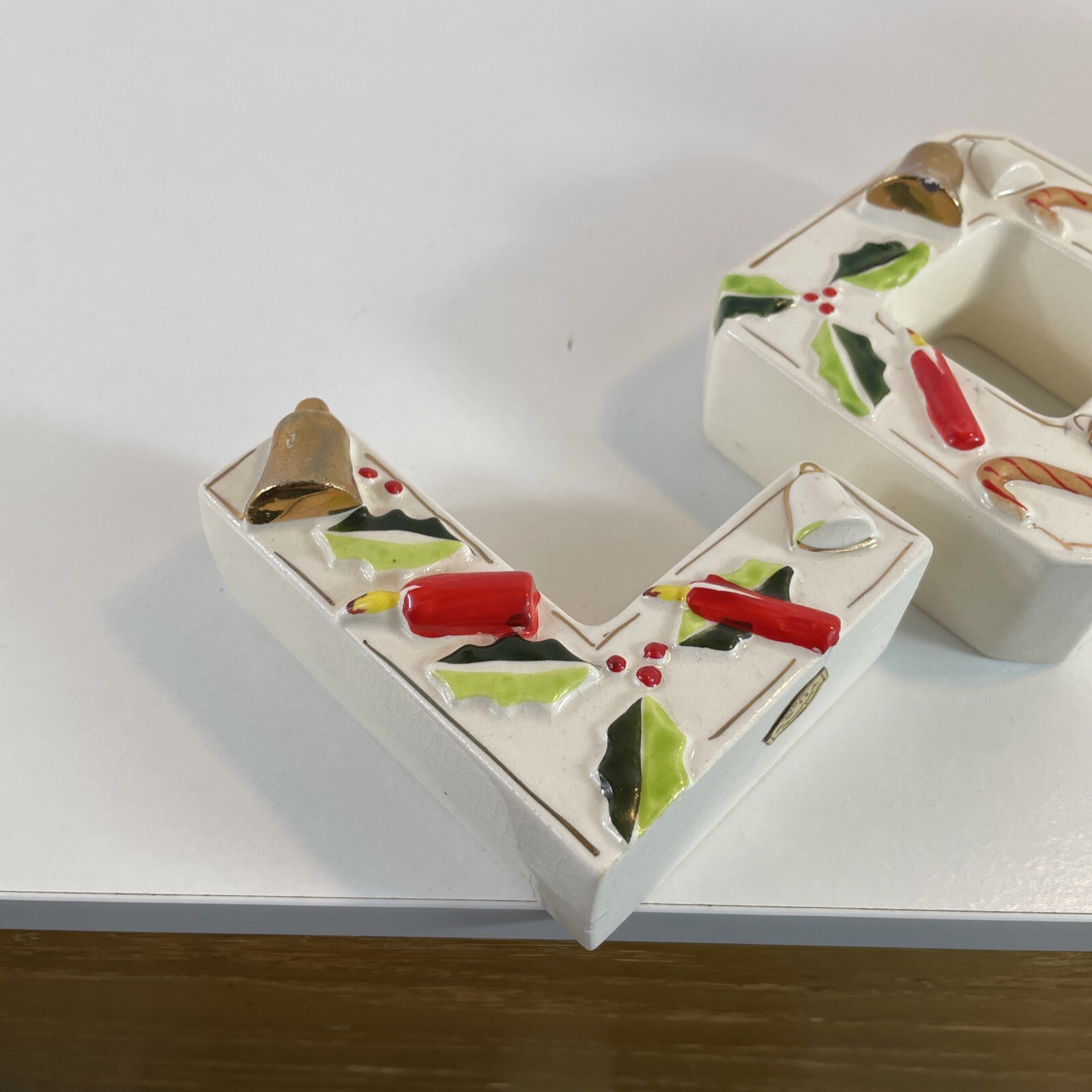 Vintage Christmas Noel Letters Candle Holders Figurines Japan Tilso (L Damaged) eBay