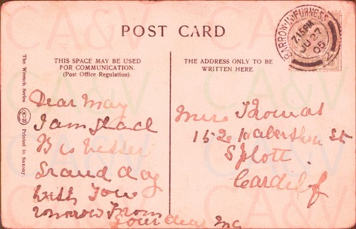 Barrow In Furness Ramsden Square Wrench Series 613 1906 Postmark - Picture 6 of 6