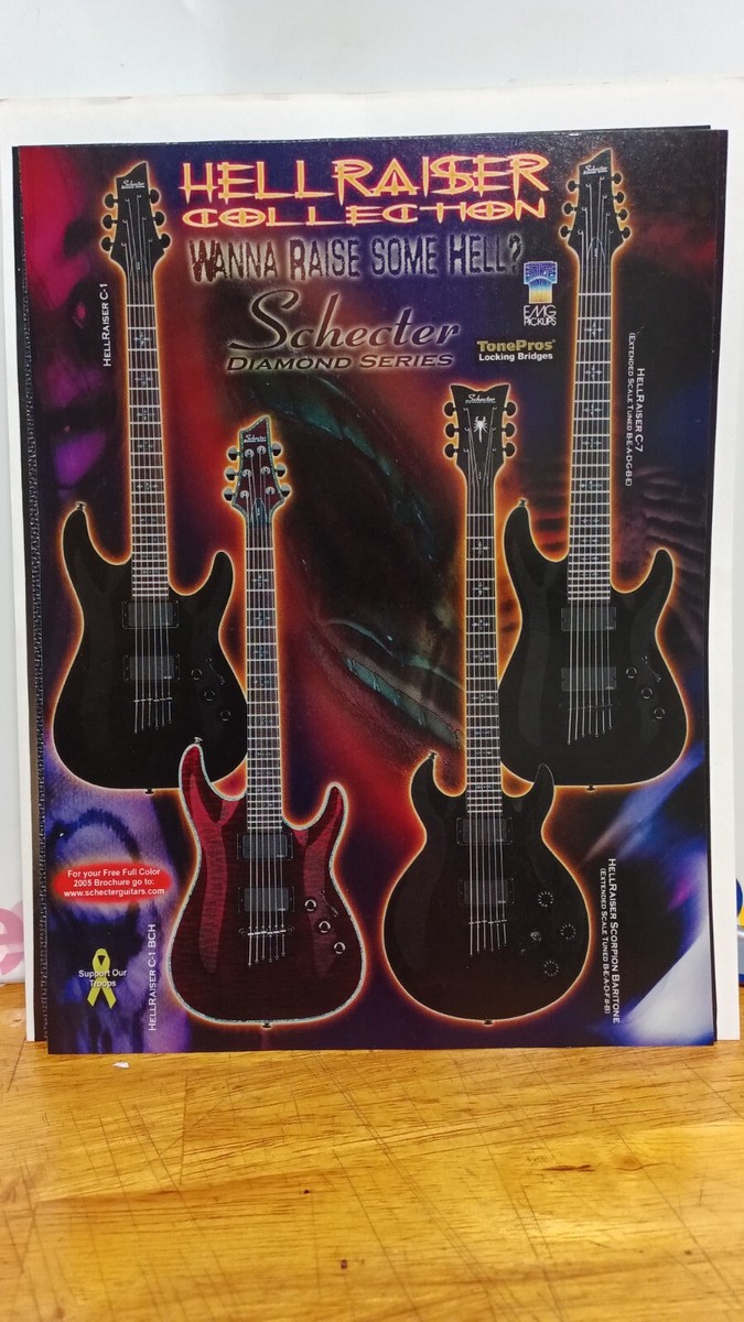 SCHECTER GUITARS HELLRAISER c1 c7 DIAMOND SERIES RAISE HELL PRINT