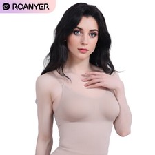 Roanyer Silicone C Cup Without Nipples Tube Top Breast Forms Unisex for CD DQ