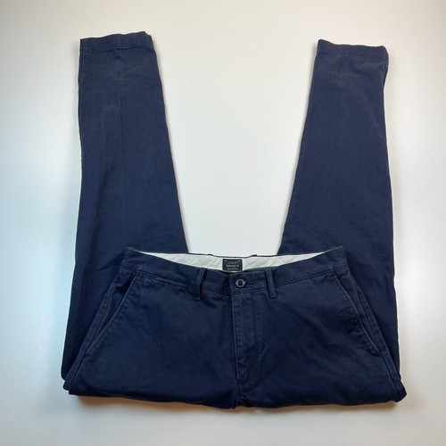 J Crew Broken In 484 Chino Pants Mens 31x33 Navy Blue Cotton Flat Front