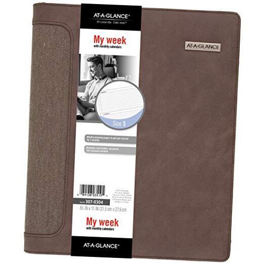 Day Runner Undated Harrison Leather Day Planner, 8-1/2-x-11-inch (307-0304),