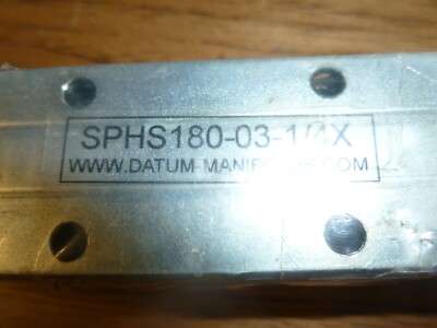 NEW - IN PLASTIC - Datum Header Manifold Junction Block  Steel SPHS 180-03-1/4X