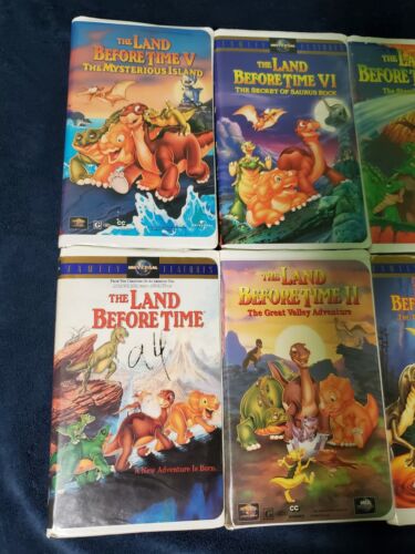 UNIVERSAL VHS THE LAND BEFORE TIME 1, 2, 3, 4, 5, 6, 7, & 8 LOT 