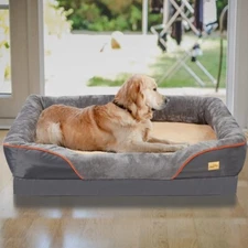 Elevated Orthopedic Dog Bed w/ Headrest Large Dogs Sofa Couch w/ Washable Cover