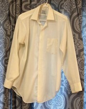 Vintage Men's Decton Broadcloth Perma-Iron ARROW White Shirt Size M .Sanforized