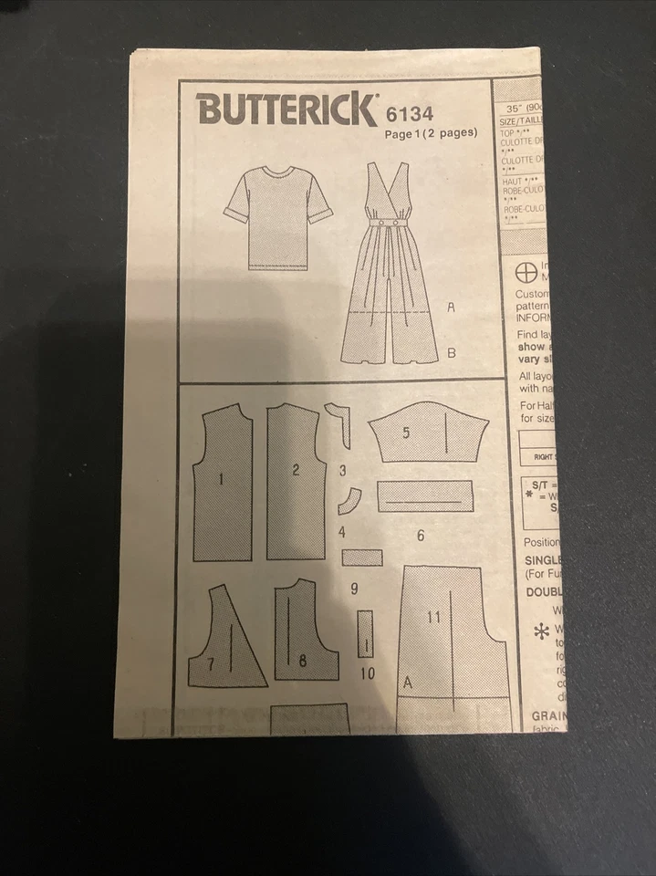 Butterick Sewing Pattern Top Dress 6 8 10 Misses Uncut New 6134 Vintage 1992 - Image 4 of 4