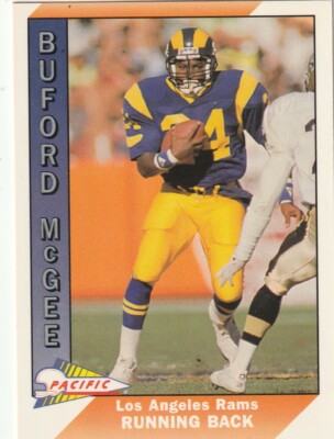 FREE SHIPPING-MINT-1991 Pacific Buford McGee #255-PLUS RAMS BONUS CARDS
