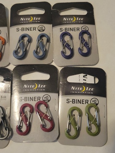 Nite Ize S-Biner plastica 5- #0. 6 e 1- #1 12PK Multicolore - Foto 3 di 5