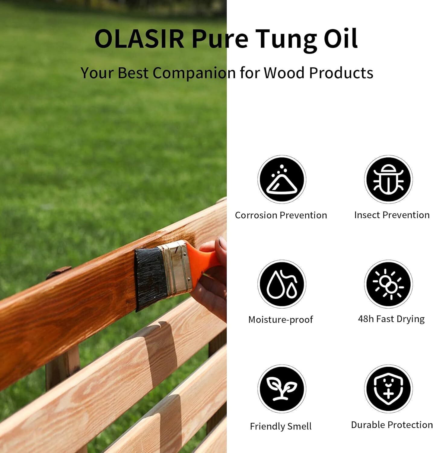 1 Gallon Pure Tung Oil Wood Finishing 128 oz Natural Food Grade Safe