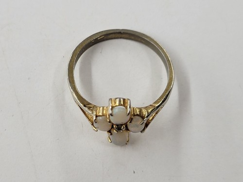 Vintage Ladies Opal Cluster Surrounding Center Rhinestone Ring Size 6.5 - Picture 5 of 5